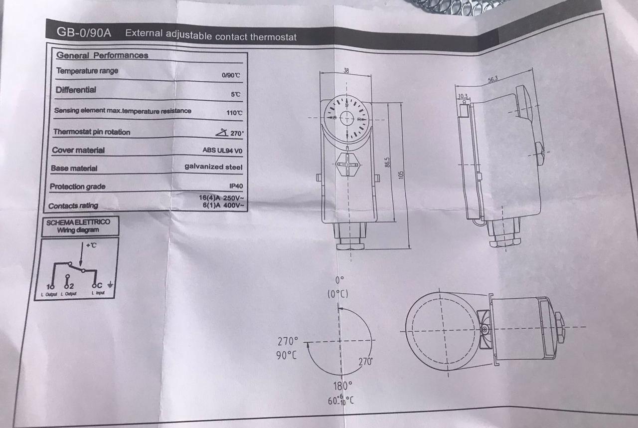 Термостат накладной Karro KR1090 0-90°C с пружиной для систем отопления - фото 5