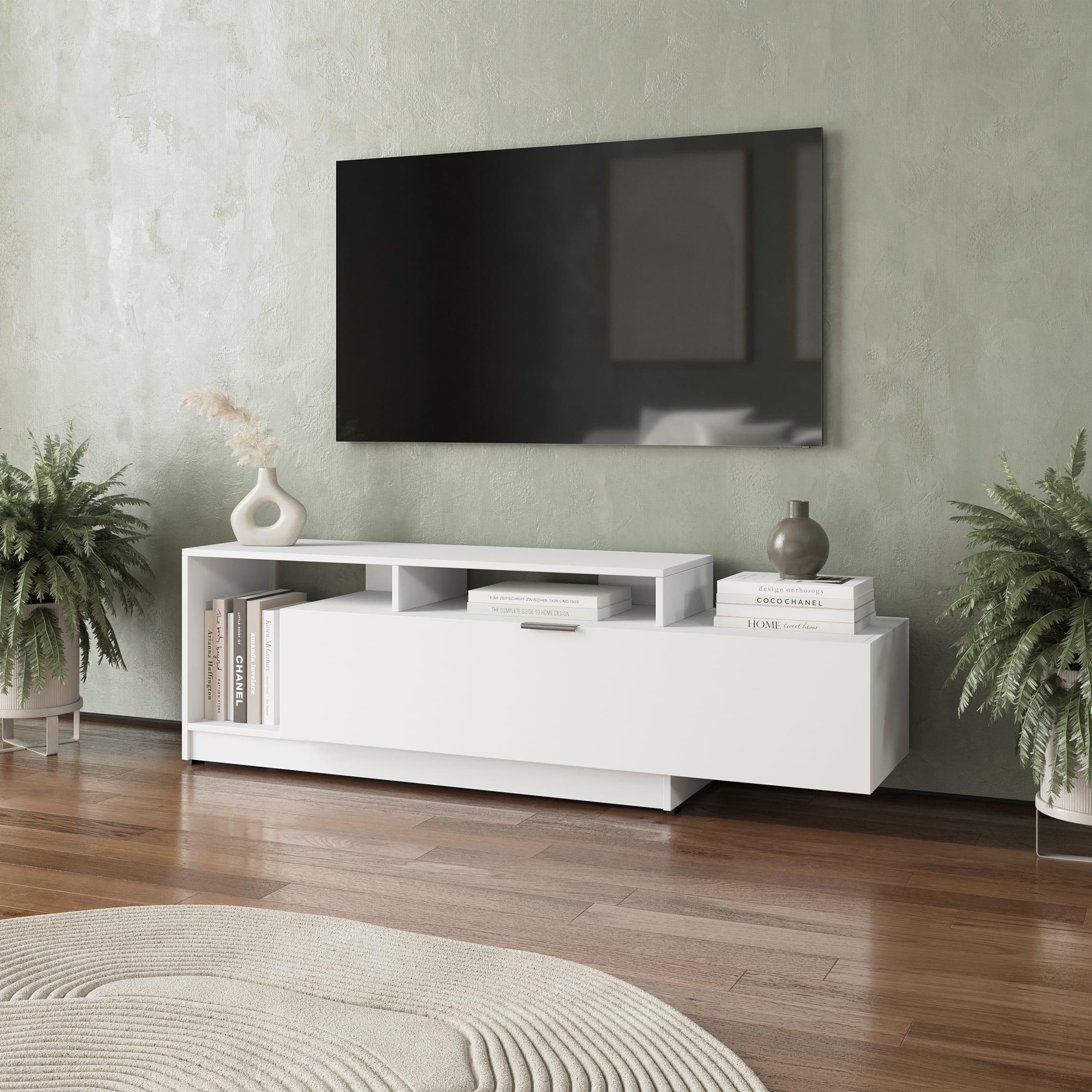 Тумба Model 1 под ТВ с дверкой Белый (380629)