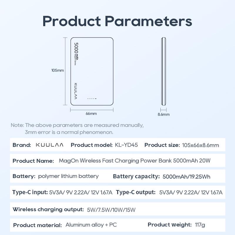 Повербанк бездротовий Kuul MagSafe з бездротовою зарядкою для iPhone 5000 mAh 20W (19480590) - фото 10