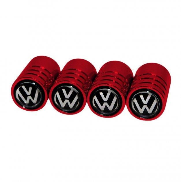 Набор колпачков на ниппель для автомобиля SUNROZ Caps Long Volkswagen 4 шт. Red