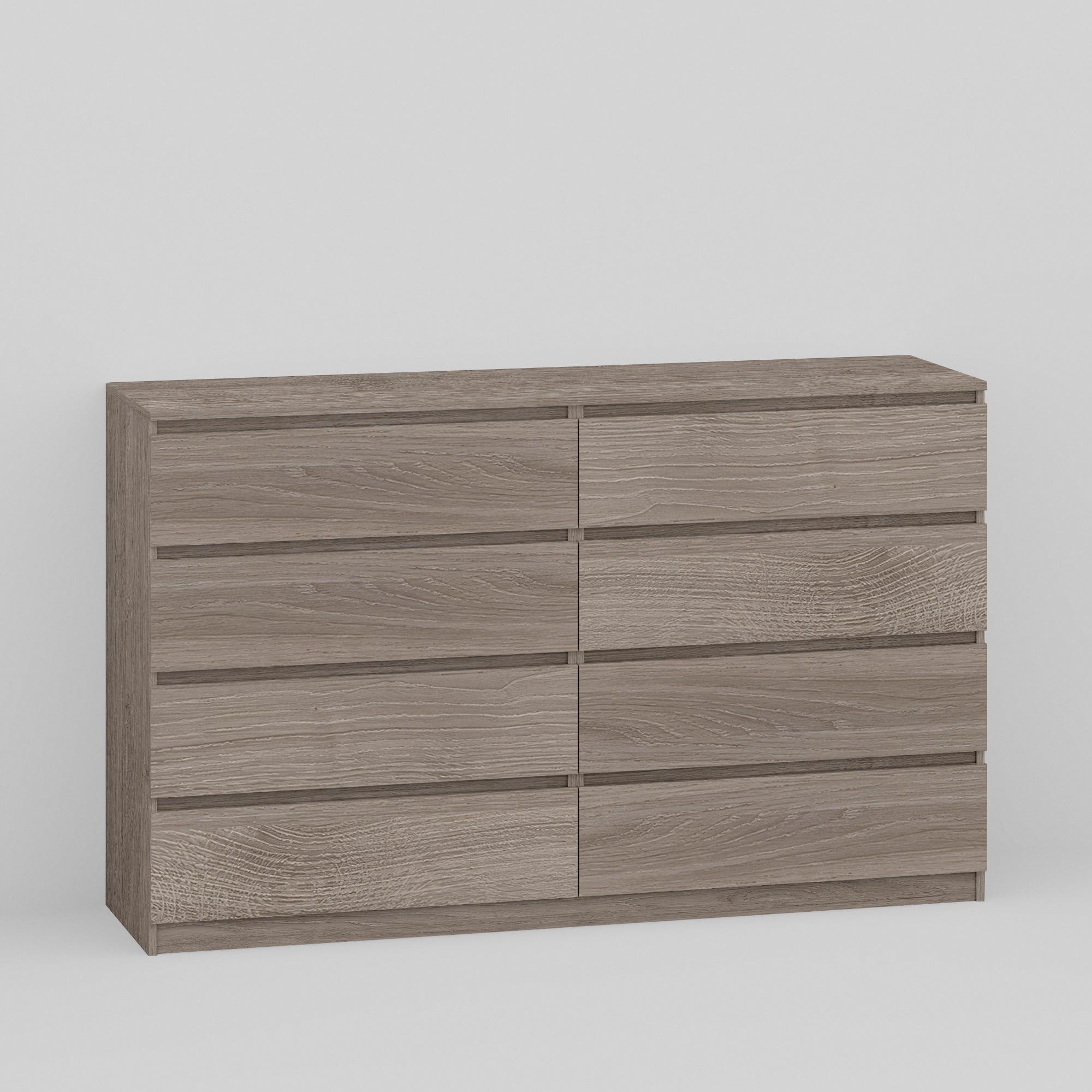 Комод на 8 ящиков без ручек Line KF8 1400x450x1035 мм Шамони Темный - фото 2