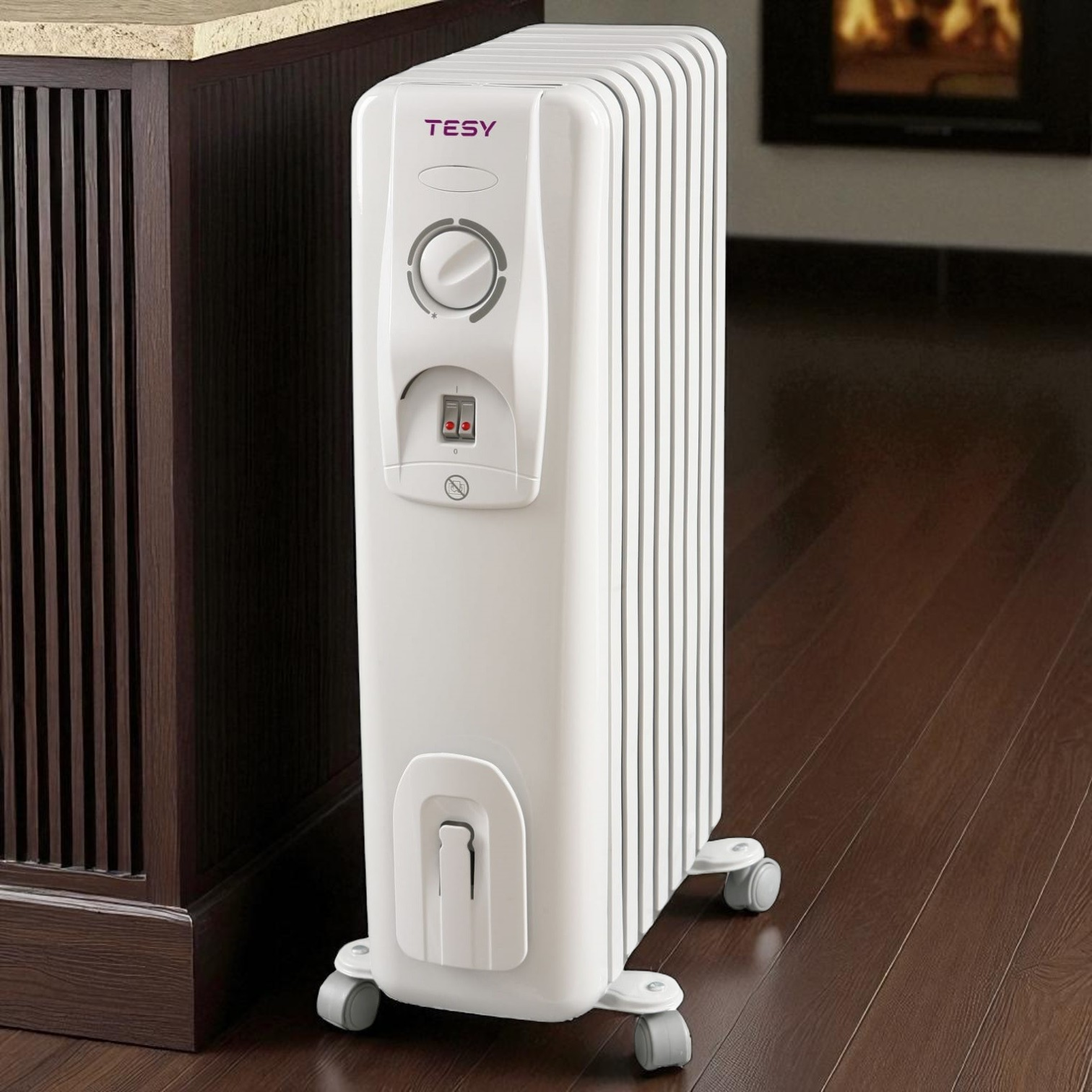 Обогреватель для дома масляный электрический напольный TESY 301761 2000 Вт Белый (301761) - фото 7