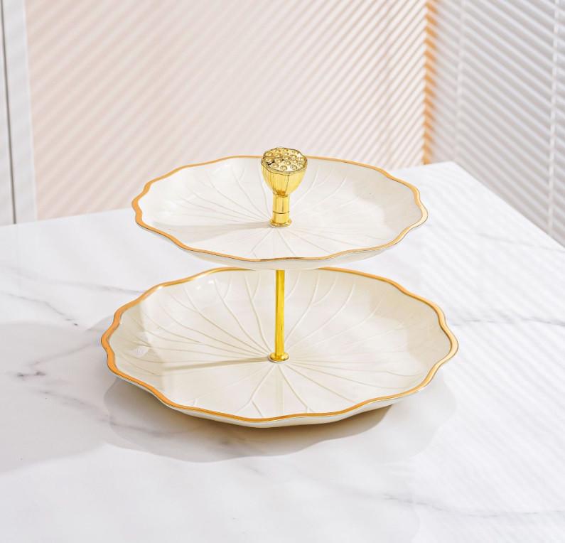 Тортівниця на 2 яруси пластикова 16х20х25 см Білий (14540)