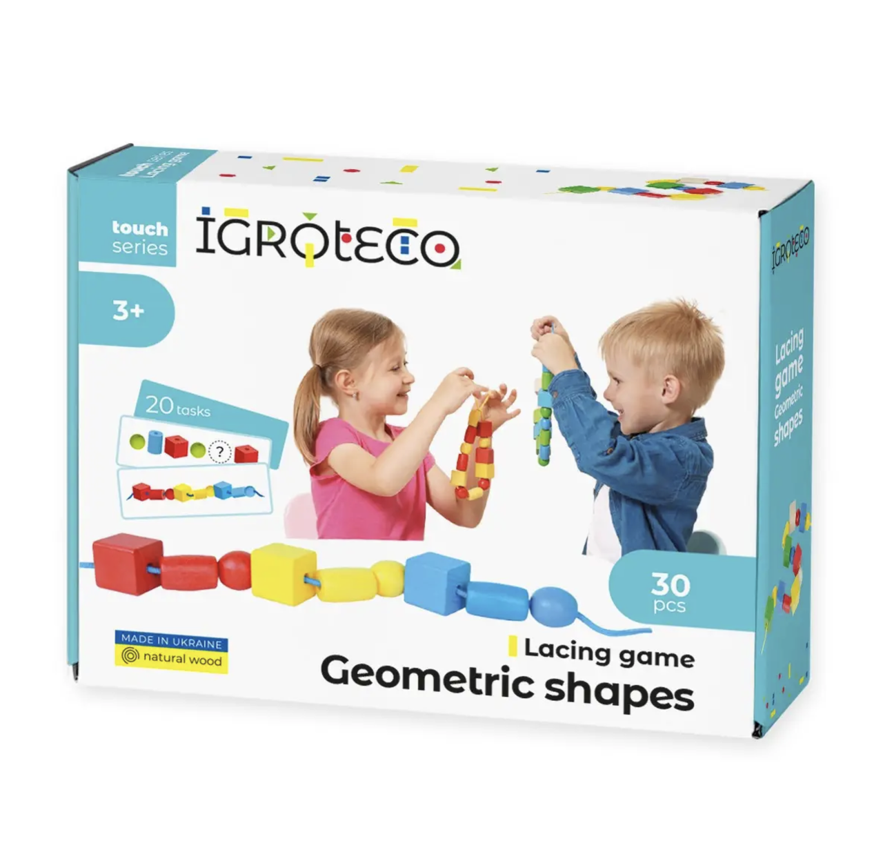 Шнуровка детская из дерева Igroteco Геометрика (900019)