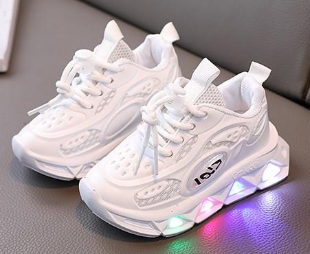 Кроссовки детские с подсветкой р. 21 Белый (3000)