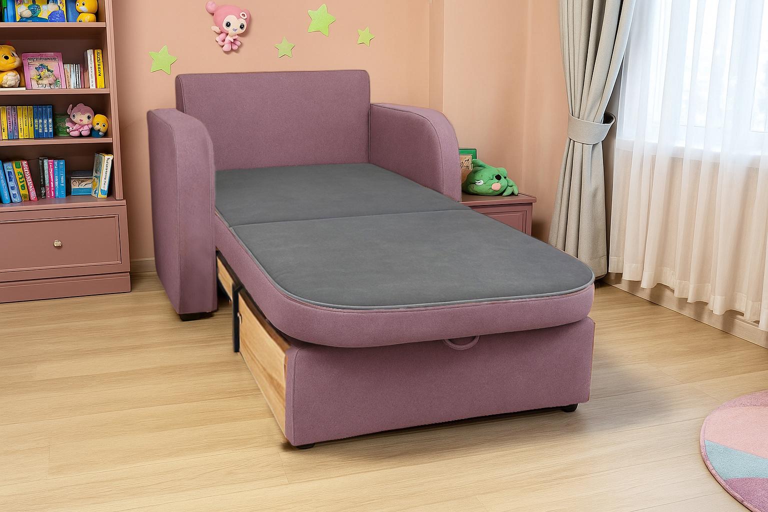 Кресло-диван мягкое раскладное Tobi Sho Дрим велюр Mars 1140х850х730 мм 11/Пудрово-сиреневый - фото 3 Кресло-диван мягкое раскладное Tobi Sho Дрим велюр Mars 1140х850х730 мм 11/Пудрово-сиреневый - фото 3