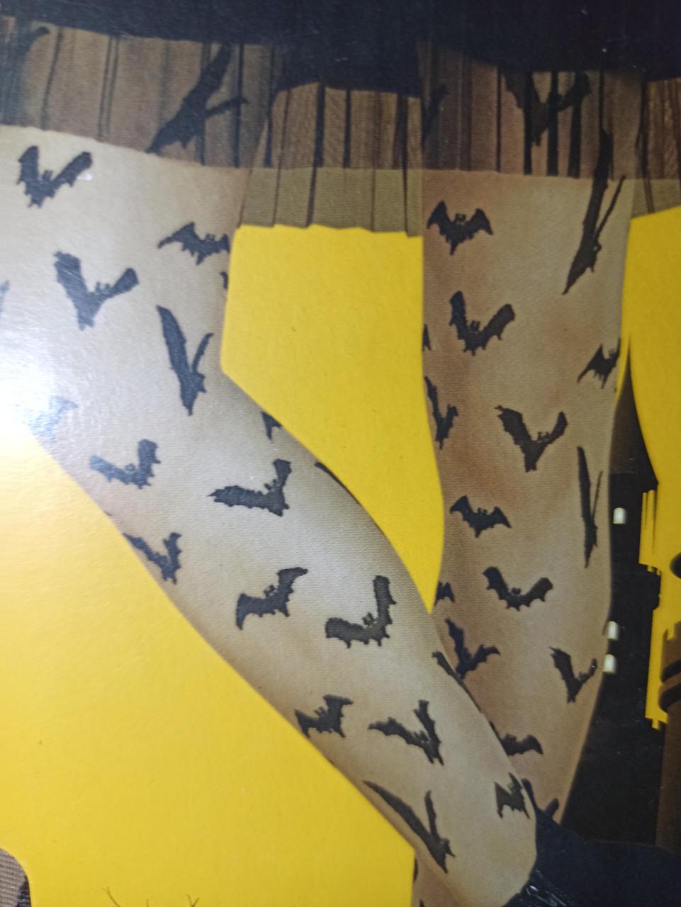 Колготки с летучими мышами для Хэллоуина 20 den М р. 42-44 Бежевый (L0559) - фото 5