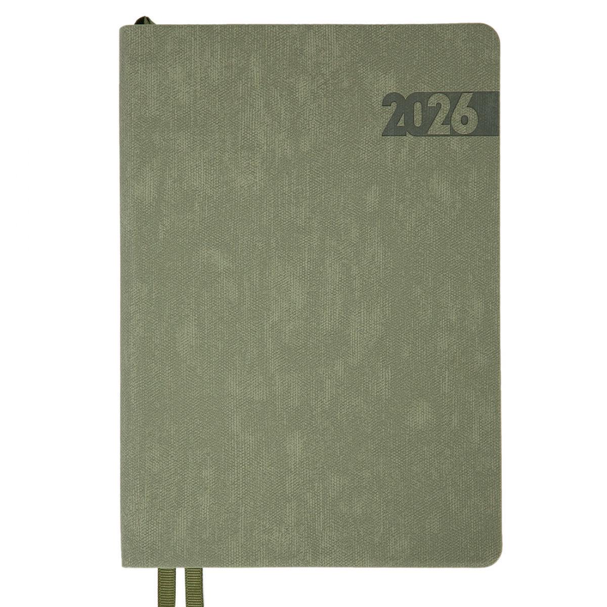 Дневник датированный 2026 Leo Planner Boss A5 368 стр. Хаки (252635)