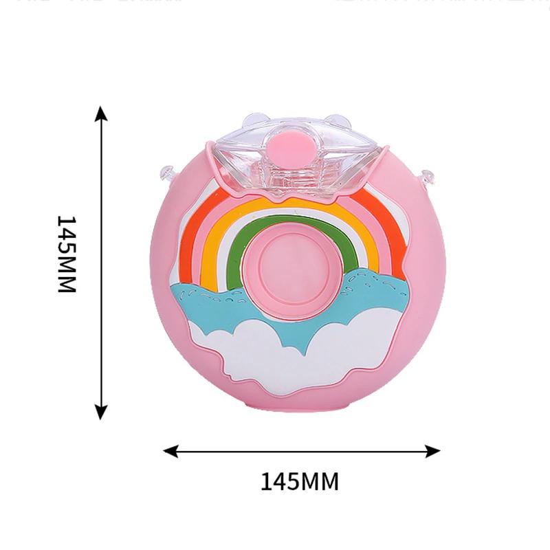 Пляшка для води Пончик з дозатором/ремінцем/трубочкою 380 мл Рожевий (C875098) - фото 2