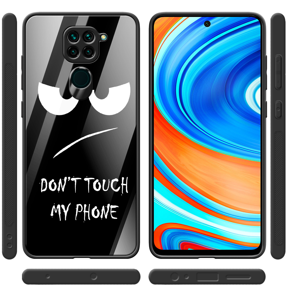 Чехол с рисунком Boxface Xiaomi Redmi Note 9 Don't Touch my Phone Черный силикон со стеклом (39801-up535-40102) - фото 2