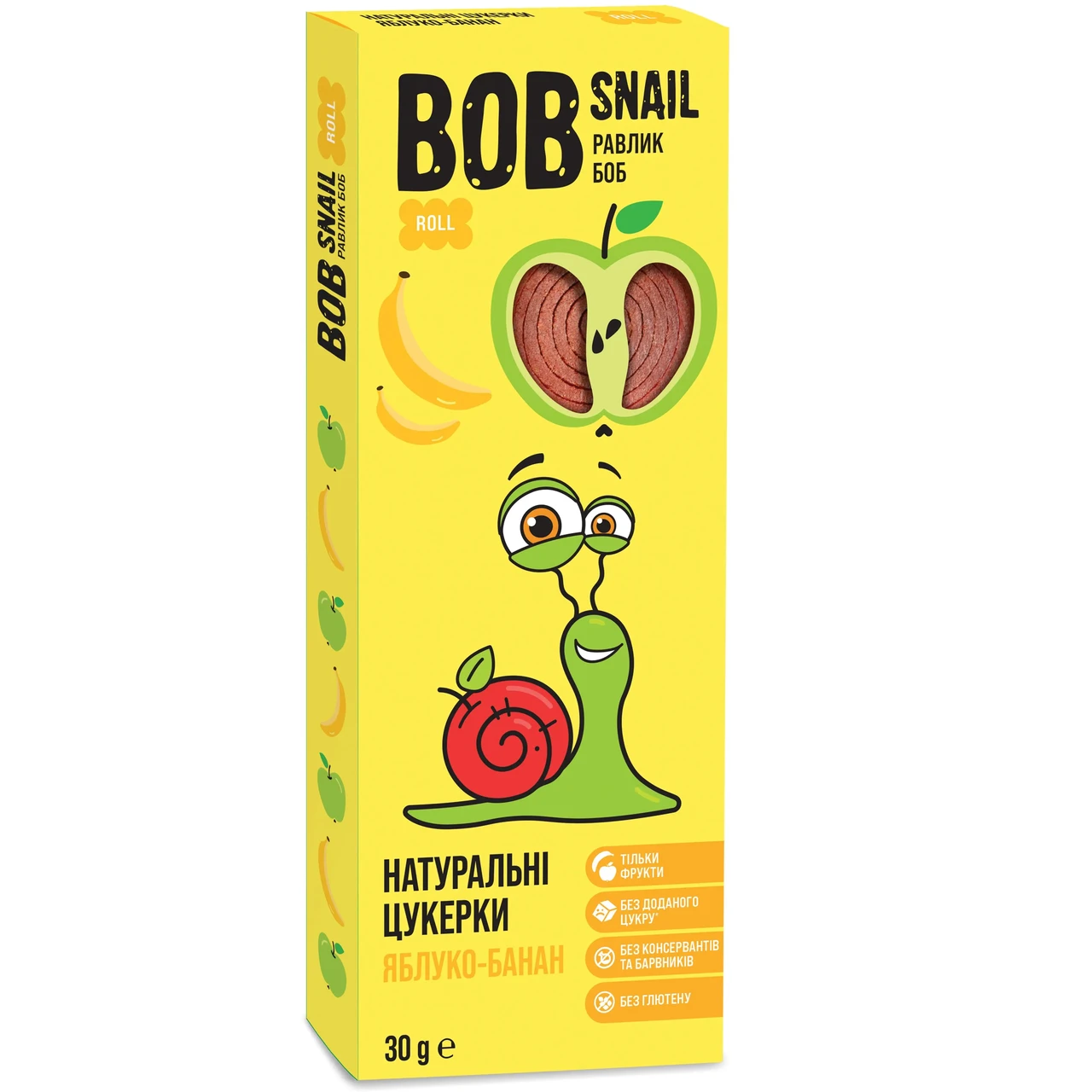 Пастила натуральна Bob Snail Яблуко-банан 30 г (4820219344261)