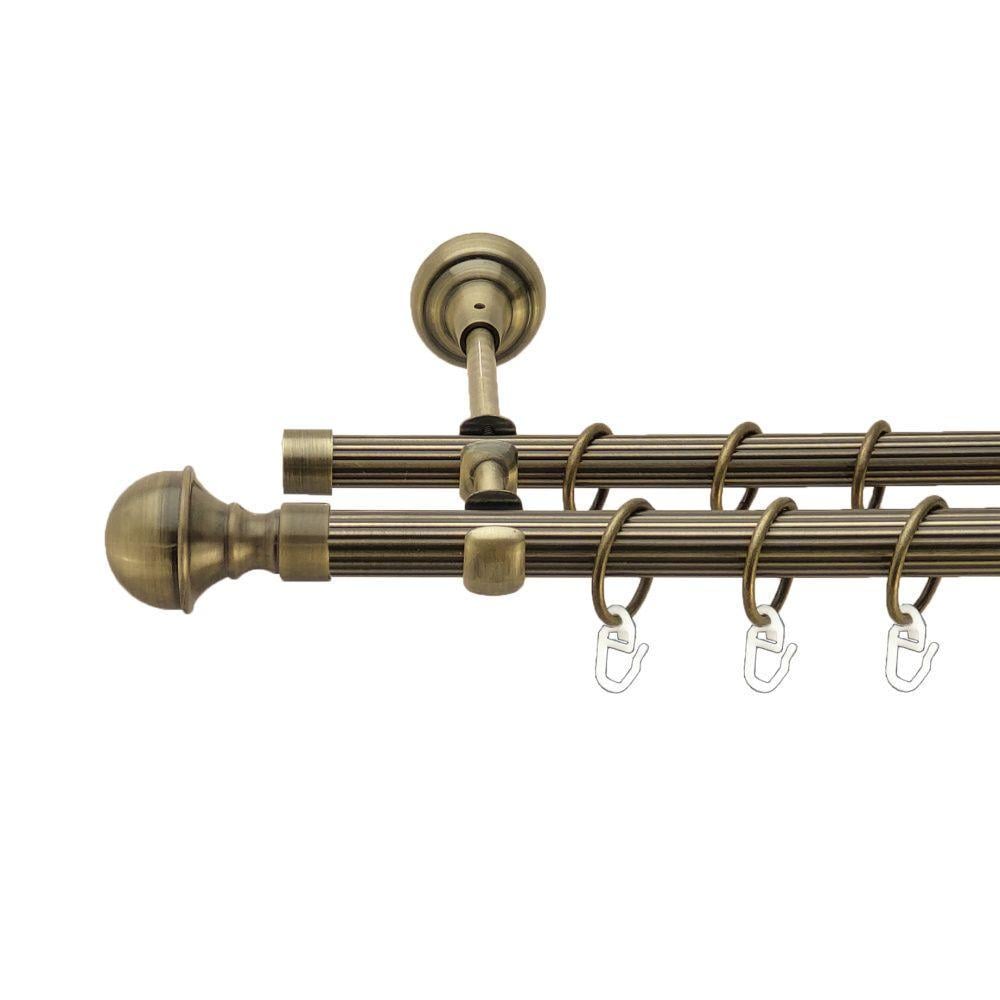 Карниз Orvit Бостон двухрядный рифленый 19/16 мм 240 см Антик (00-00017333)