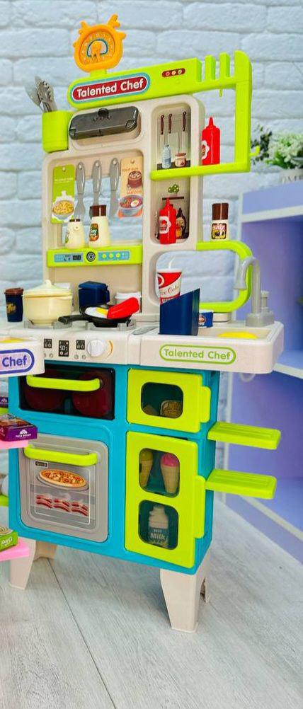 Кухня игровая 92 см 45 пр. Зеленый с синим (2529-1) - фото 6