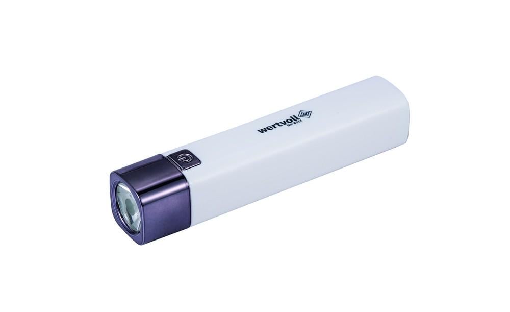 Ліхтар WERTVOLL тип LED 3 режими Li-ion 1200 mAh/t 7000 K/80 lum powerbank 122х25 мм (RX-8001)