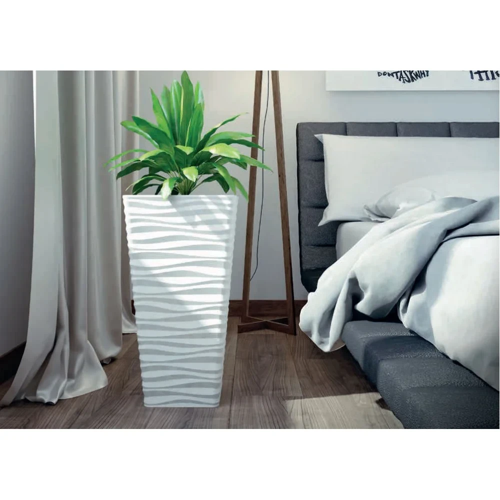 Горшок для цветов Form-Plastic Сахара Слим Дюны квадрат 77,5 л 40х75 см Белый (7752762906) - фото 2