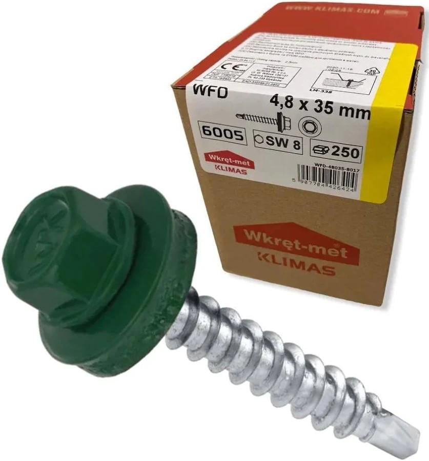 Саморез Wkret-Met для крепления металлического профиля к деревянным конструкциям 250 шт. SDF 4.8x35 (6005)