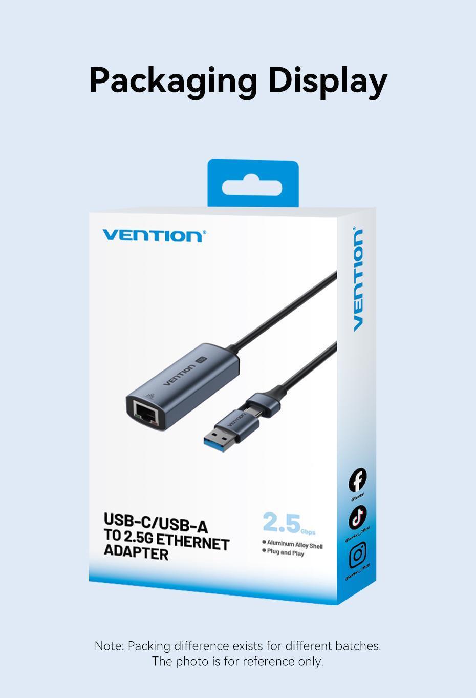 Адаптер сетевой Vention 2.5 гбит/с 0.15 м Серый (CFUHB) - фото 14