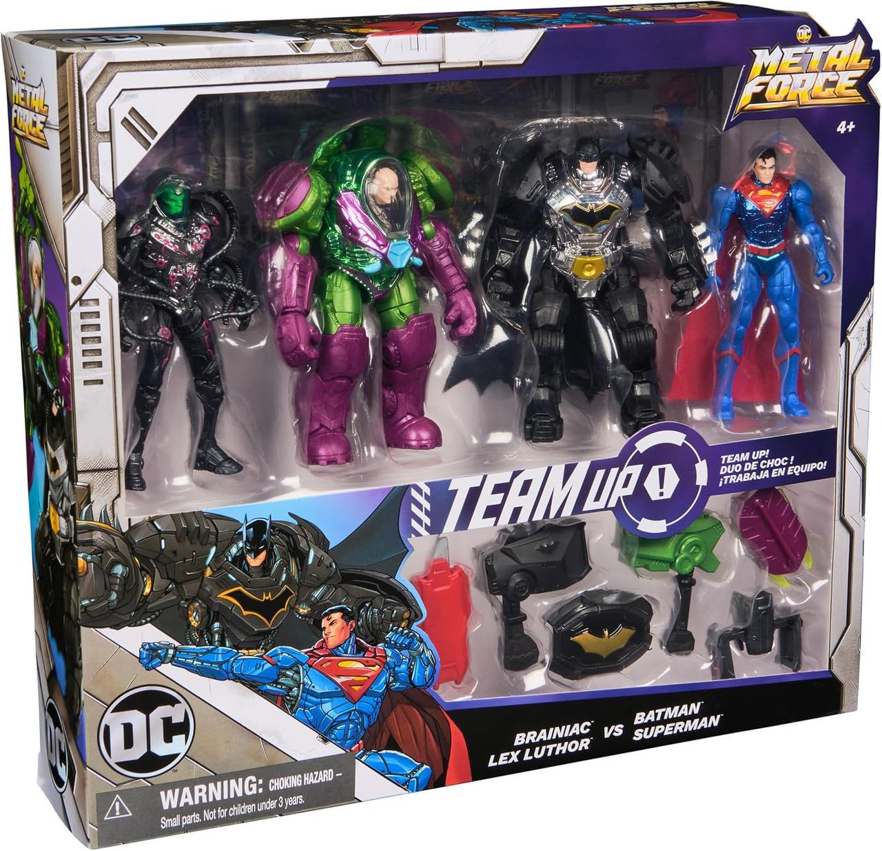 Набір фігурок DC Comics Metal Force Team Up Бетмен/Супермен/Брейніак і Лекс Лютор (6070906)