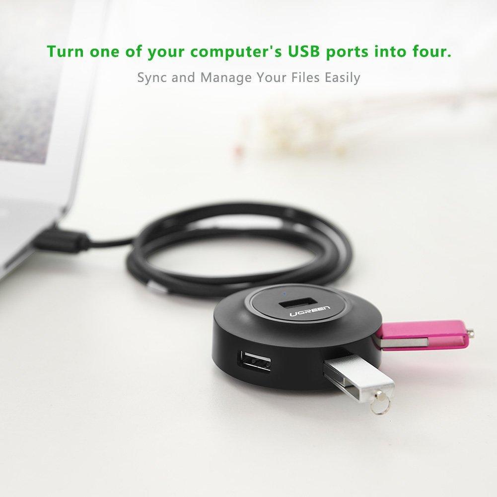 USB хаб/концентратор/разветвитель Ugreen на 4 USB 2.0 порта CR106 Черный - фото 5