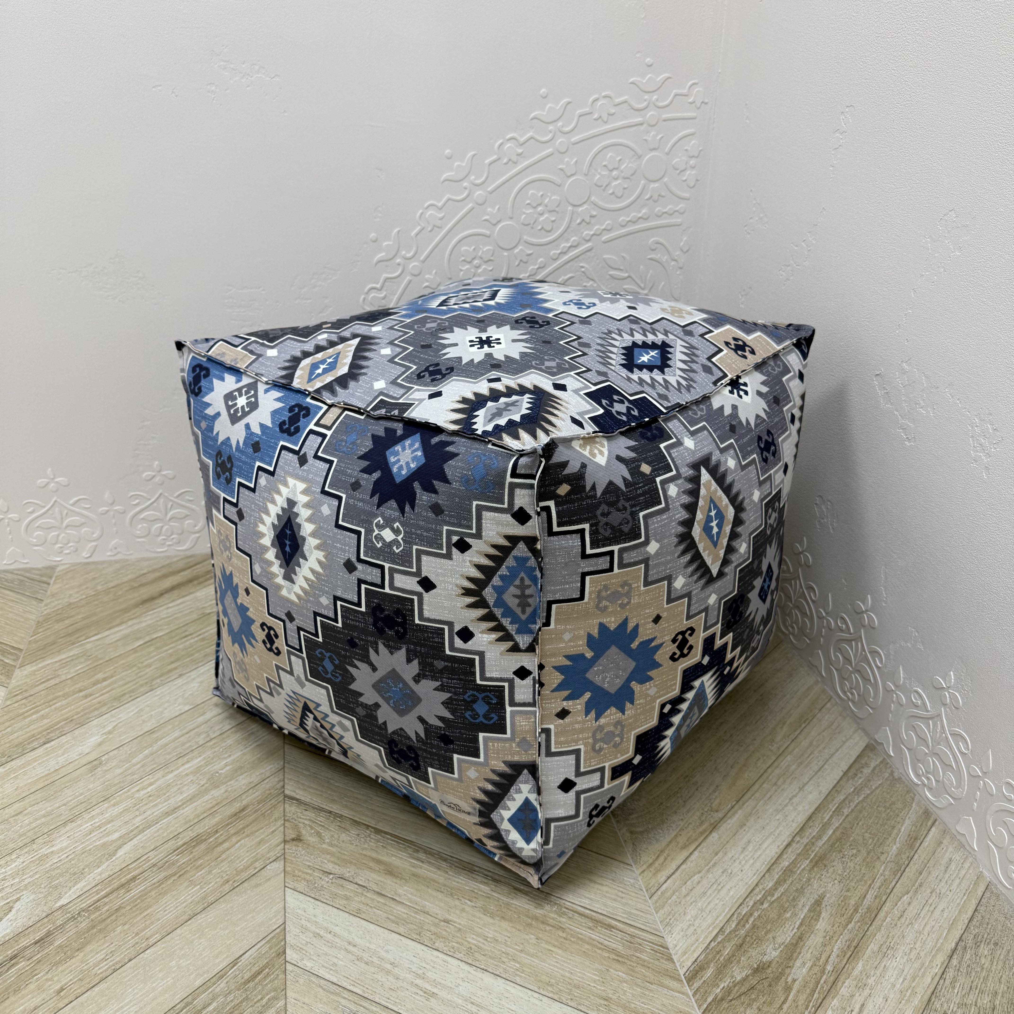 Бескаркасный пуф Comfort HOME Carpet панама 45х45х40 см