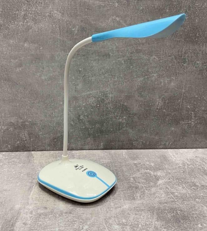 Настільна лампа JX 88O з акумулятором на гнучкій ніжці заряджання від USB Блакитний (2104618724) - фото 5