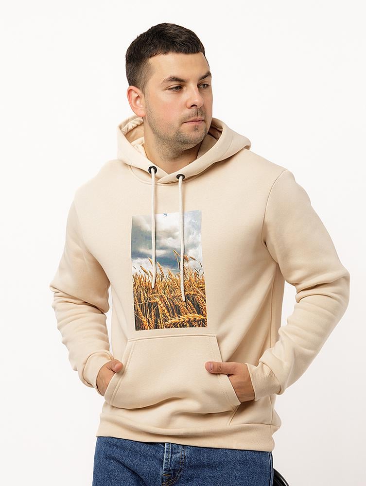 Худи мужское ЦБ-00226204 р. 52 Бежевый (SKT000923904)