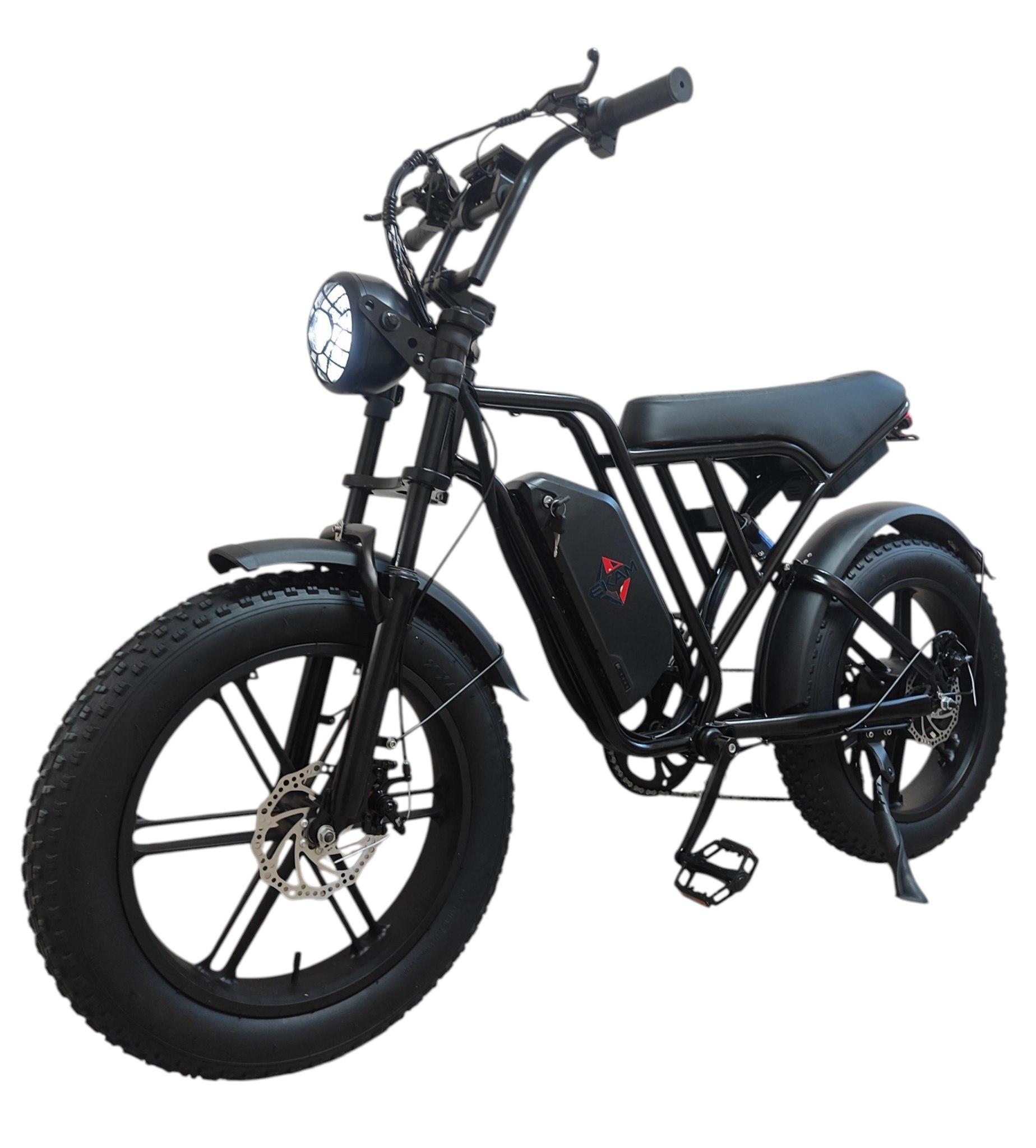 Электровелосипед фет байк E-Kam 20" 1000W 19Ah PAS 2025 г. Черный (28456038)