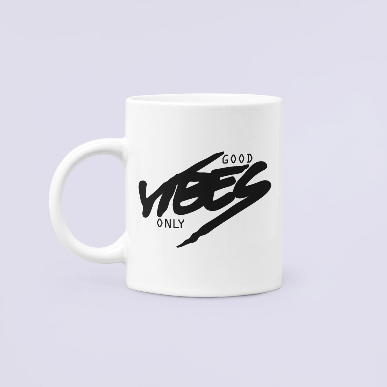 Чашка керамическая с принтом "Good vibes only" 330 мл Белый