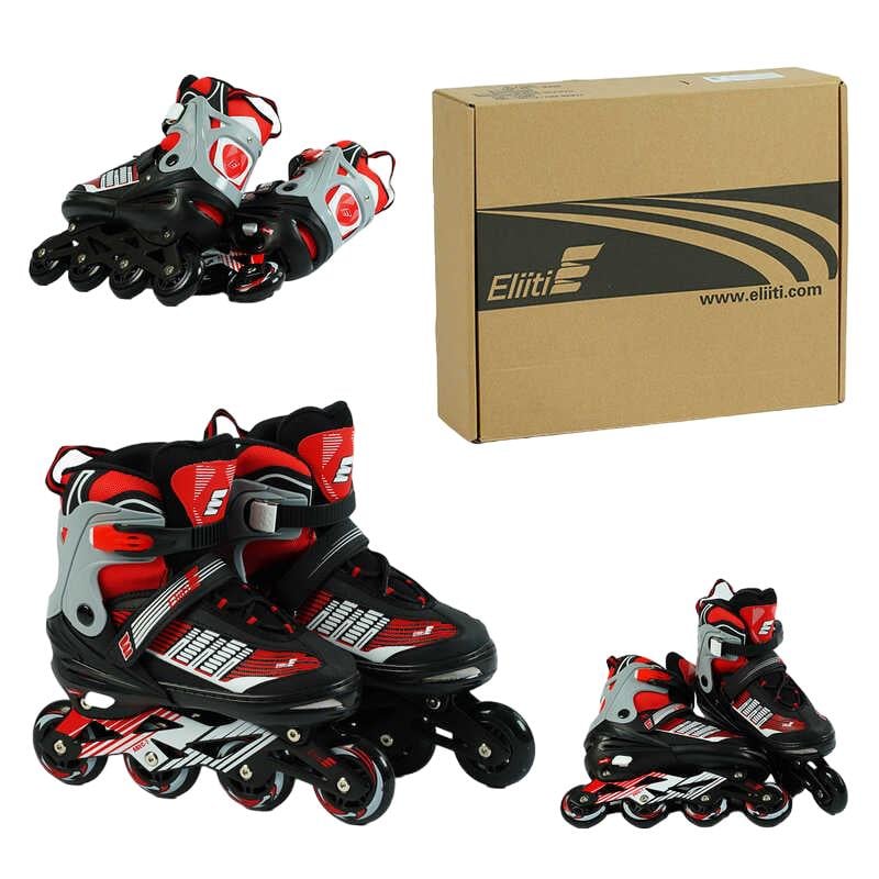 Роликові ковзани Best Roller PU колеса що світяться 24-26 см р. 38-41 Black/Red (04670-L) - фото 2