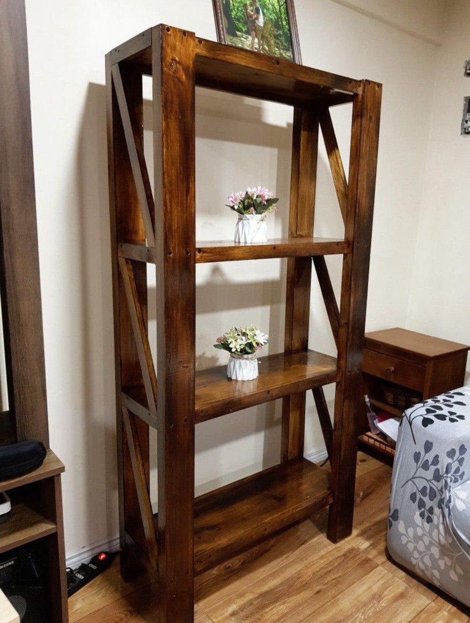 Этажерка с натурального дерева сосна 1250х750х350 мм Коричневый (KD8484) - фото 2 Этажерка с натурального дерева сосна 1250х750х350 мм Коричневый (KD8484) - фото 2