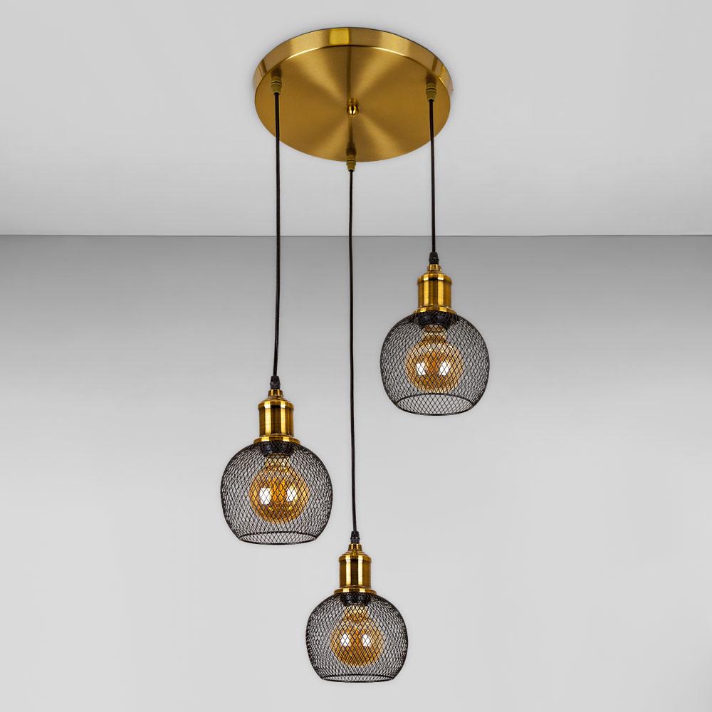 Люстра подвесная лофт Light House LS-18619F-3 BRZ/BK 300 Бронзовый/Черный