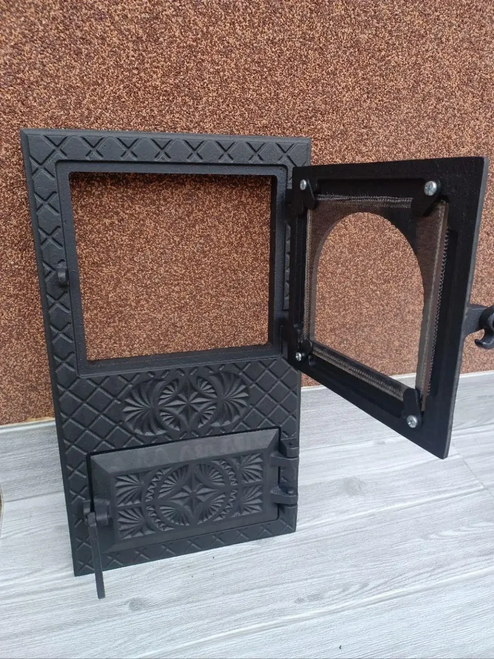 Дверцята пічні чавунні спарені Вікторія з термосклом 505х290 мм - фото 2 Дверцята пічні чавунні спарені Вікторія з термосклом 505х290 мм - фото 2