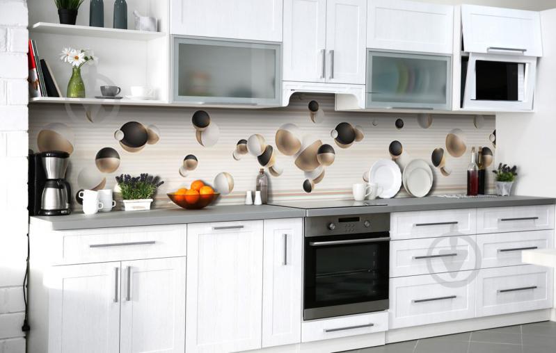 Скинали на кухню Zatarga «Геометрическое трио» 600х3000 мм виниловая 3Д наклейка кухонный фартук самоклеящаяся