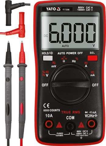 Цифровий мультиметр YATO YT-73096 з LCD-цифровим діапазоном 6000 Цифровий мультиметр YATO YT-73096 з LCD-цифровим діапазоном 6000