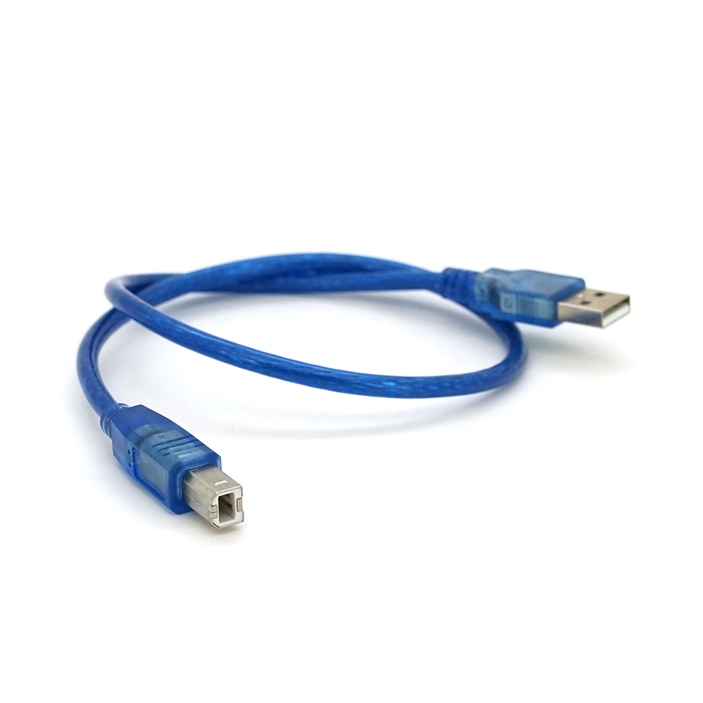 Кабель Ritar USB 2,0 AM/BM прозрачный 0,5 м Синий (7376)