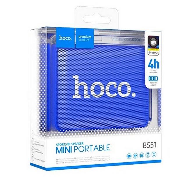 Портативная колонка Hoco Gold brick BS51 Blue (020450) - фото 3