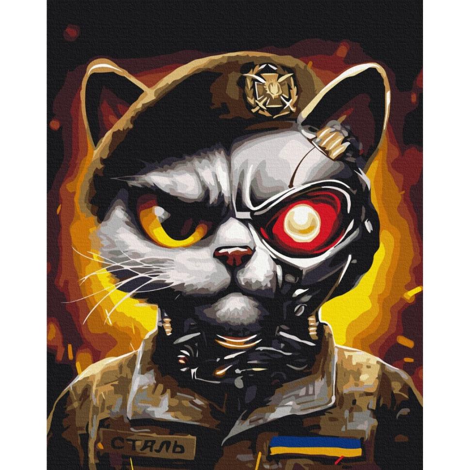Картина за номерами Brushme Котик ЗСУ Маріанна Пащук BS53419 40x50 см (RLT27166)