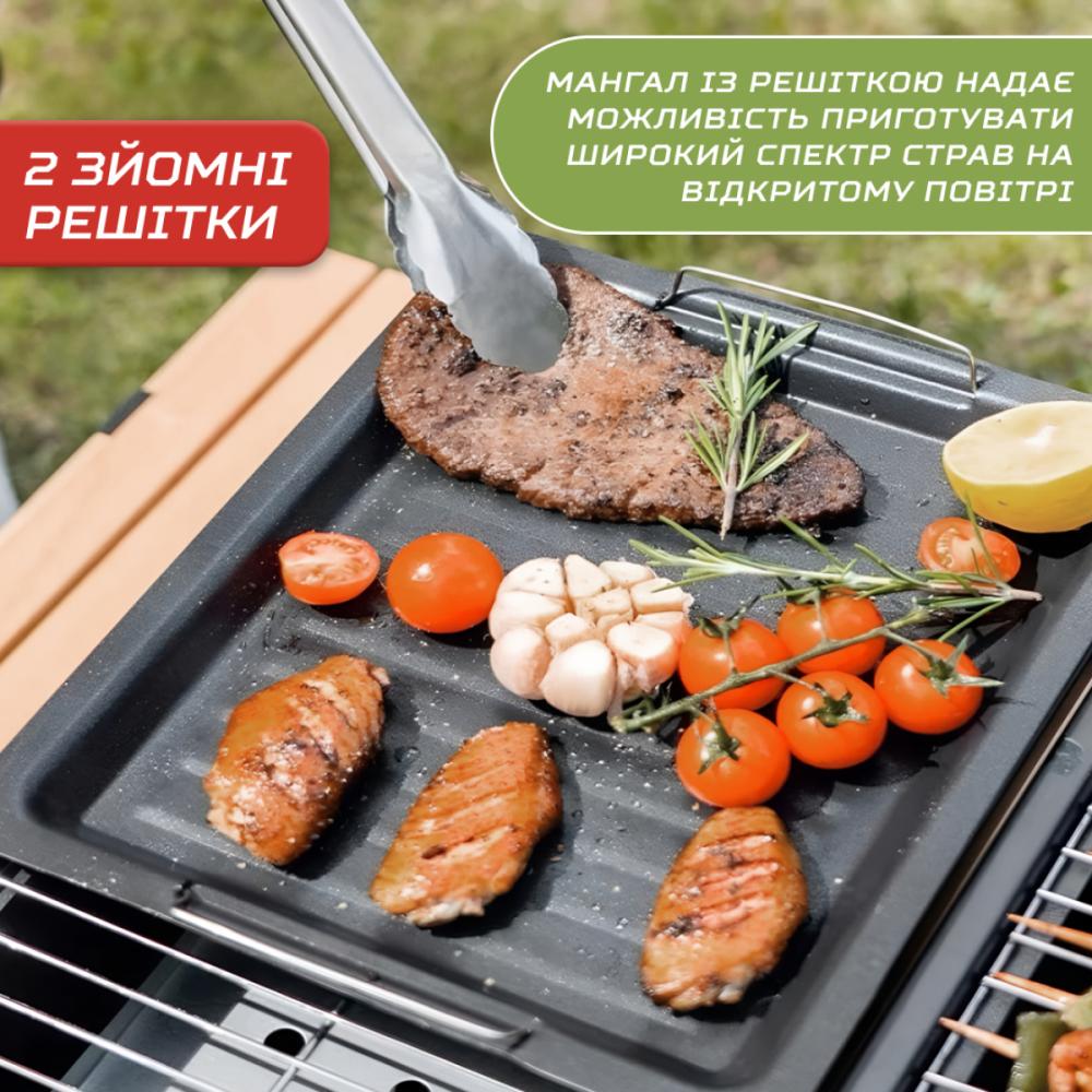 Мангал-гриль Бочка двосторонній з двома решітками Black (25105698) - фото 6