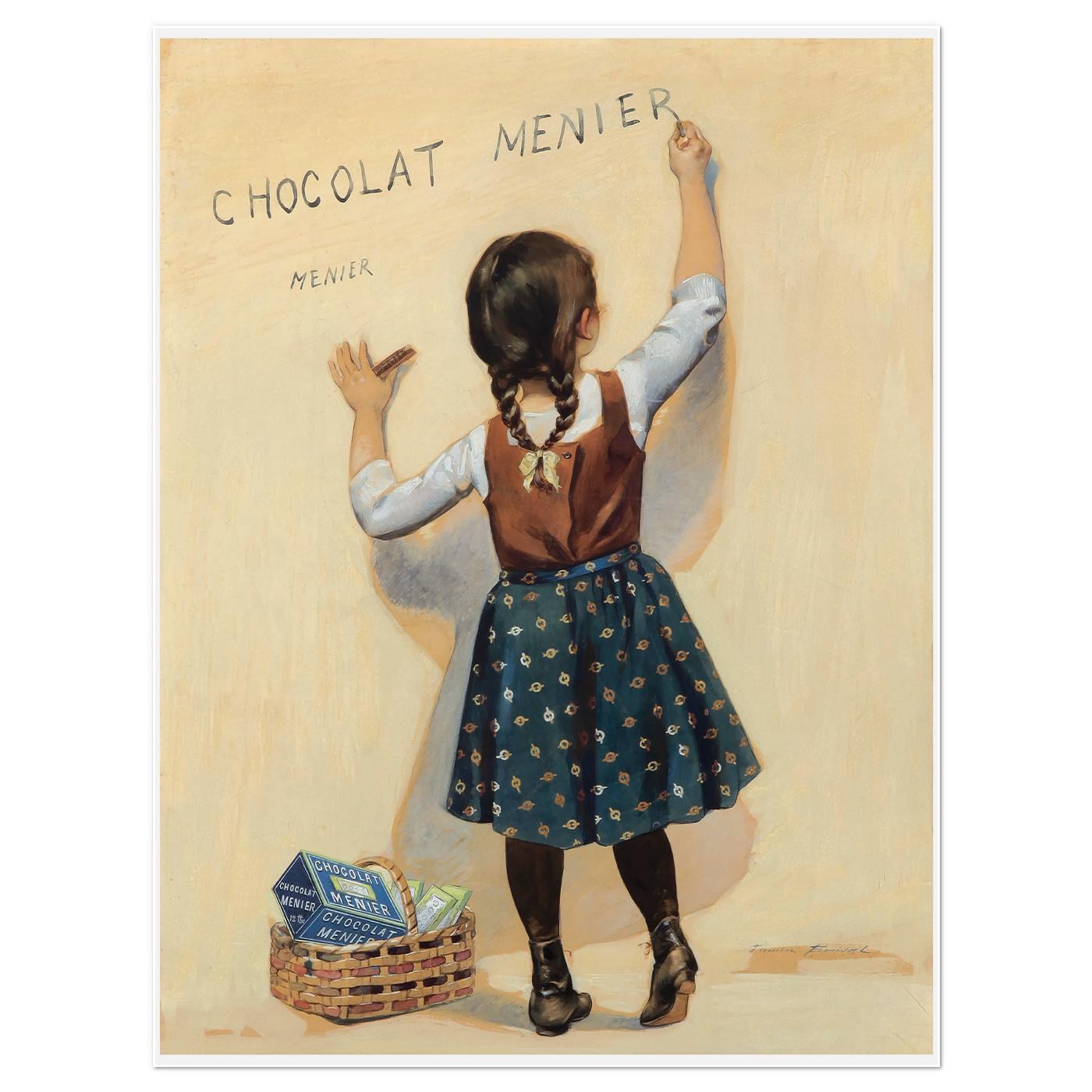 Плакат винтажный Chocolat Menier 1893 65x86 см (0261)