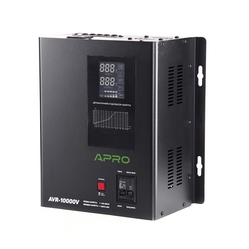Стабилизатор напряжения релейный Apro AVR-10000V подвесной (852029)