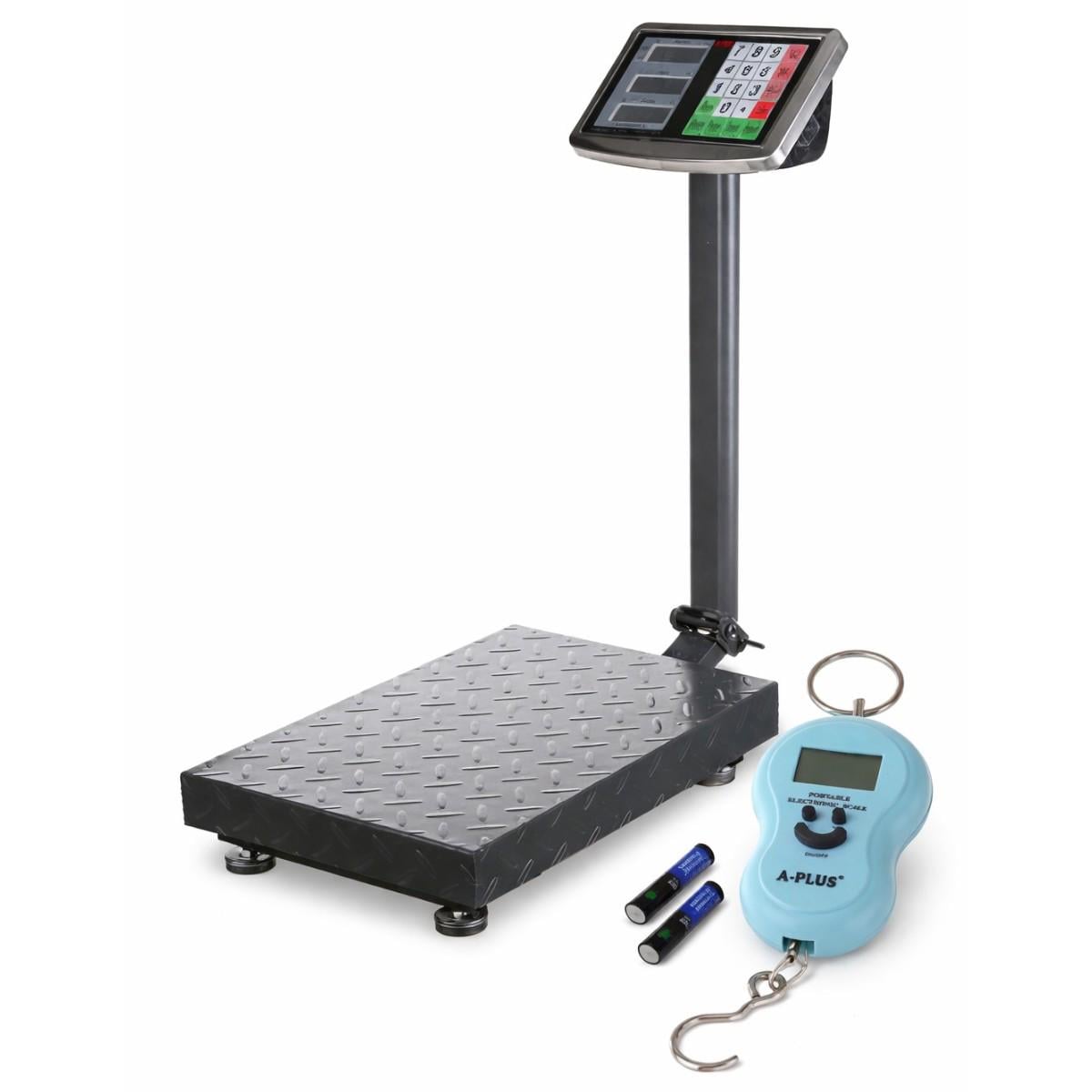 Набор весов для склада и торговли A-PLUS платформенные со стойкой 100 кг и электронный кантер 50 кг