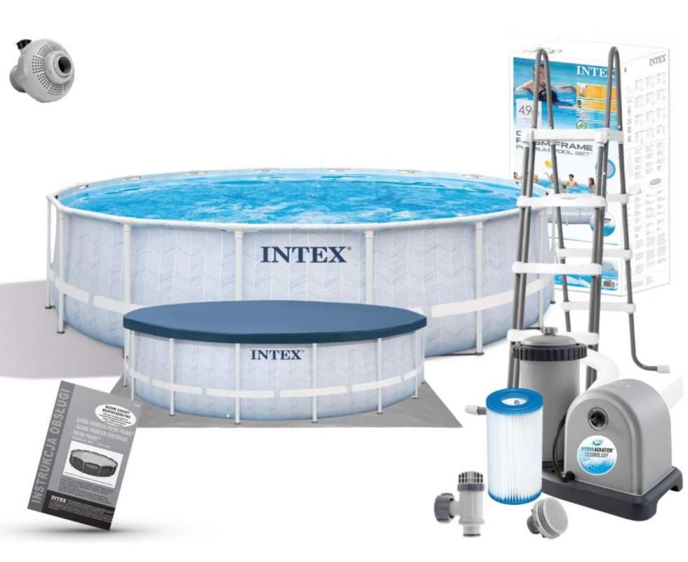 Бассейн каркасный Intex 26746 488х122 см 19156 л с фильтром/лестницей/тентом/подстилкой