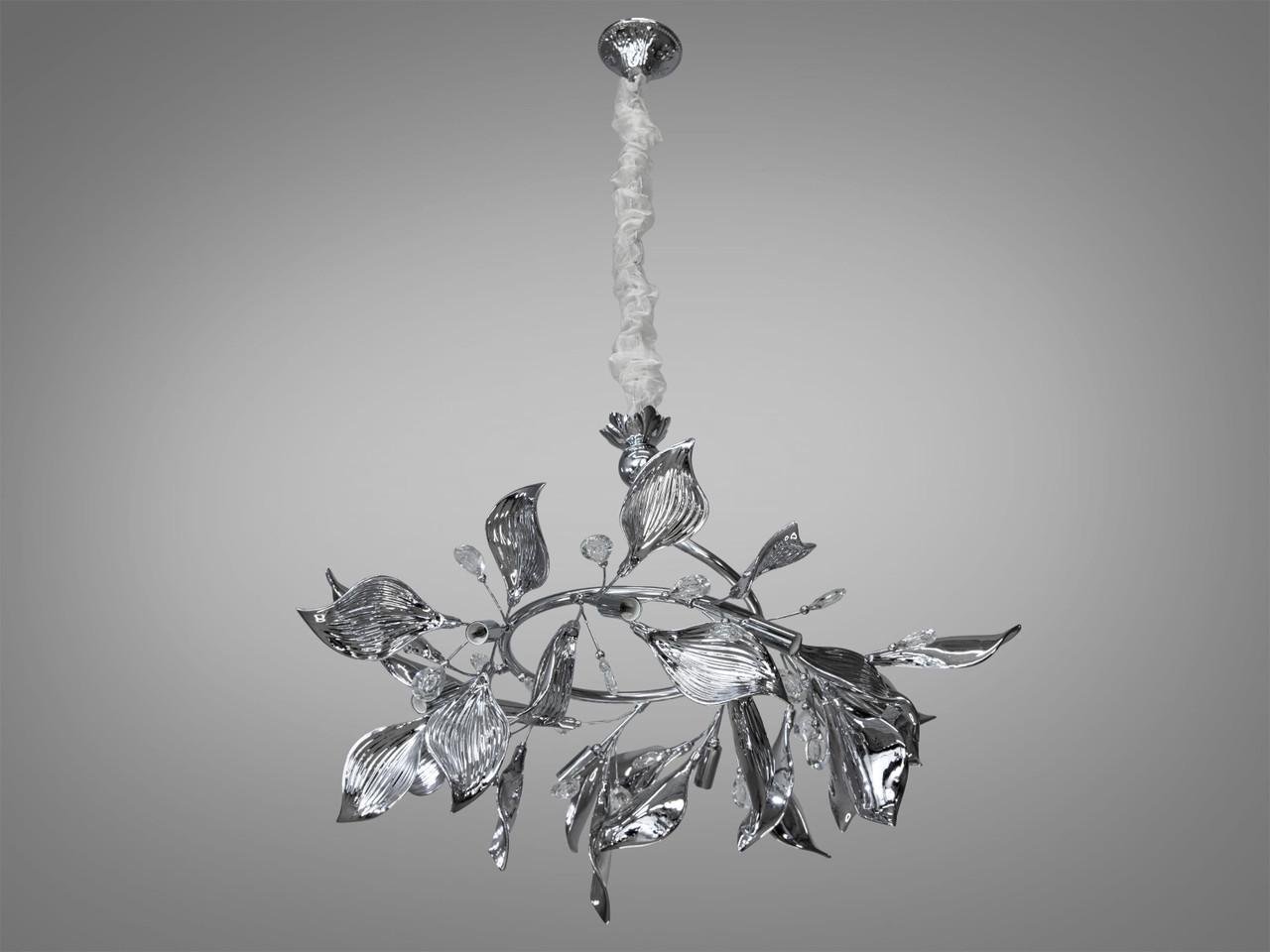 Люстра керамическая подвесная 7229-9PBHR-LS на 9 ламп Хром (2480150340)