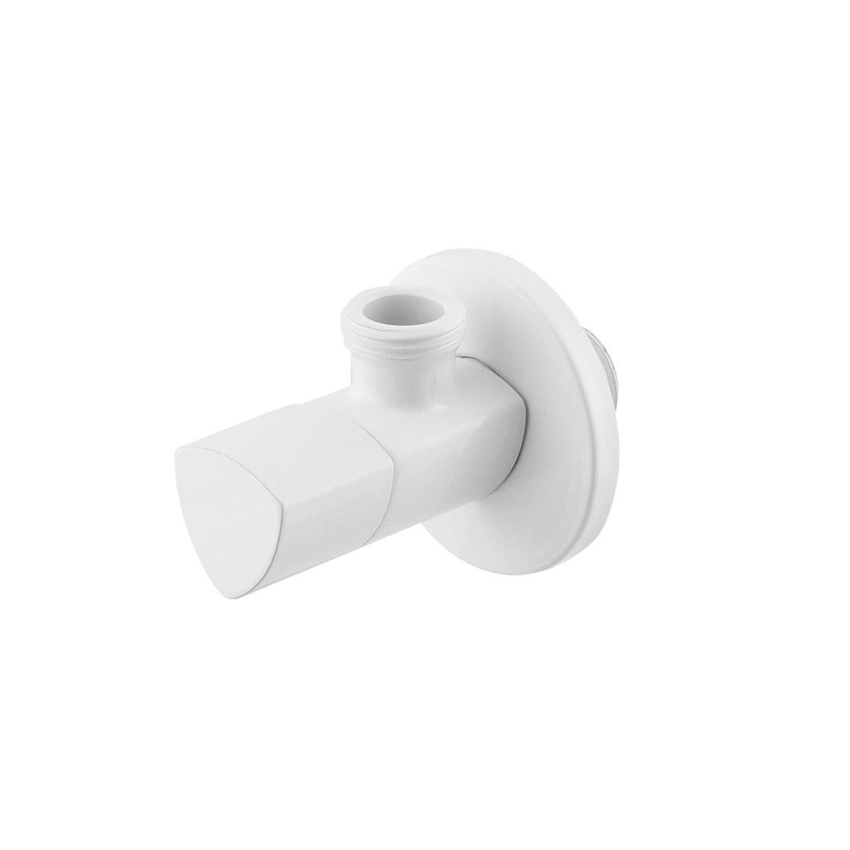 Кран приборный угловой Raftec Relo 1/2x3/4" ЗЗ White (SW-99353)