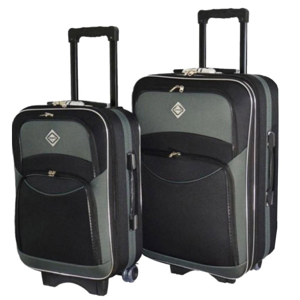 Валіза тканина Bonro Style 2 шт. Чорно-сірий (4240002712)