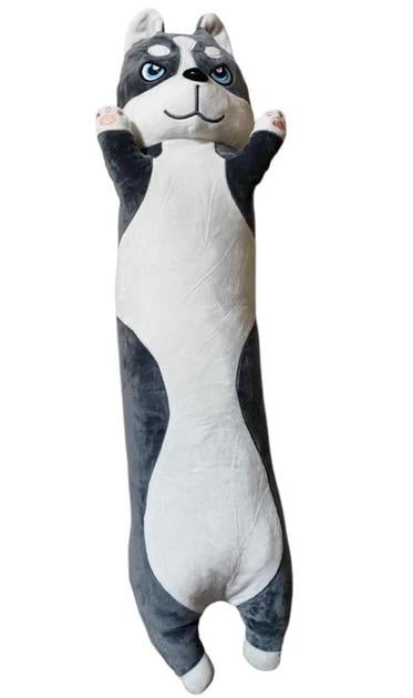 Игрушка мягкая объятия Хаски 100 см Серо-белый (0210)