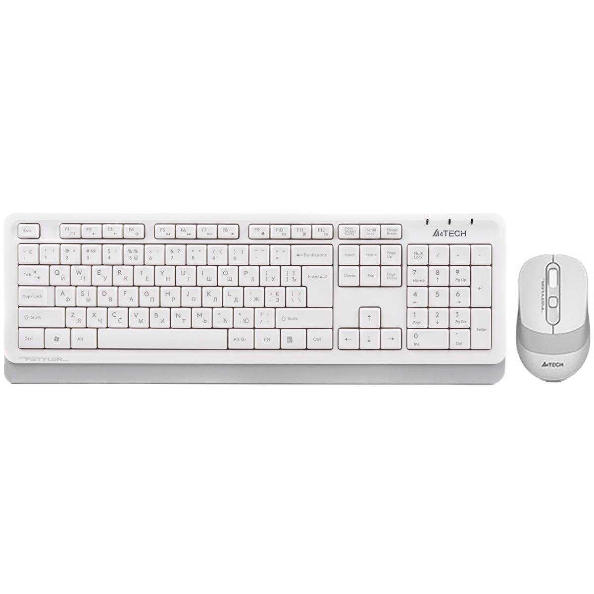 Комплект клавиатура и мышь беспроводной A4Tech Fstyler FG1010 2,4 гГц White (FG1010 White)