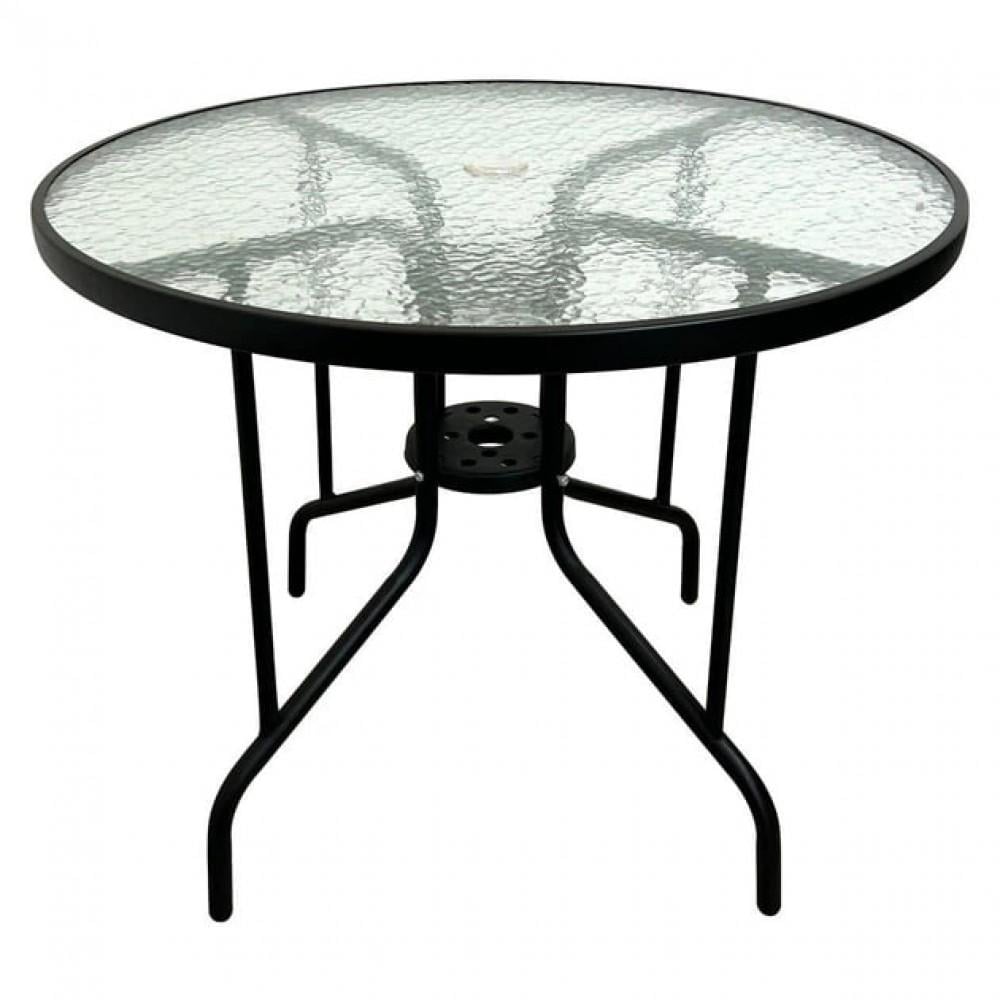 Стол стеклянный Bonro B-90 садовый для террасы Черный (42400522)
