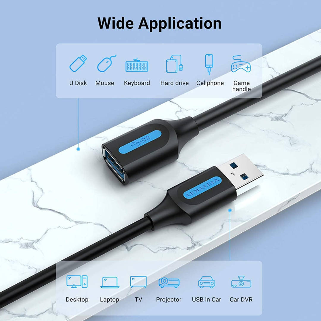 Кабель Vention USB 3.0 OTG USB3.0 0,5 м Black (CBHBD) - фото 2