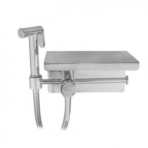 Гігієнічний душ Frap F7516 з полицею і паперотримачем Гігієнічний душ Frap F7516 з полицею і паперотримачем